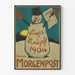 Vintageposter Snögubbe Prosit Neujahr 1904 Berliner Morgenpost