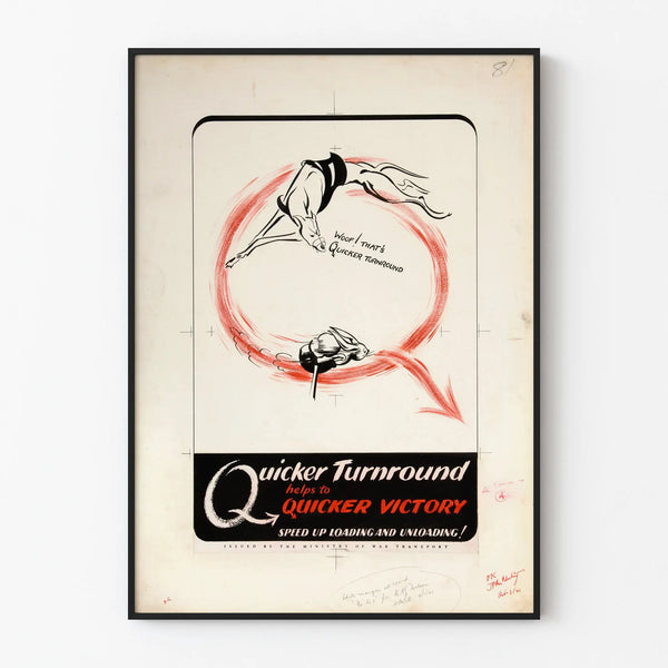 Vintageposter Quicker Turnround – Retro militär väggdekoration