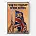 Vintageposter « Raise the Standard of War Savings » med brittisk flagga