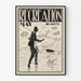 Vintagefiskeposter i svart och vitt
