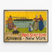 Vintageaffisch Red Star Line Antwerpen New York - Väggdekoration Poster — inramlat konstverk på väggen