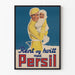 Vintageposter med Persil för bebis och mamma i vinter