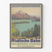 Vintageposter för Rhätische Bahn – Silsersee och Oberengadin i Schweiz