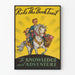 Vintageposter Ride The Book Trail för utbildande väggdekoration