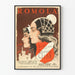 Vintageposter Romola med kvinnliga porträtt och medeltida slott