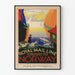 Vintageposter för Royal Mail Line-kryssningar i Norge