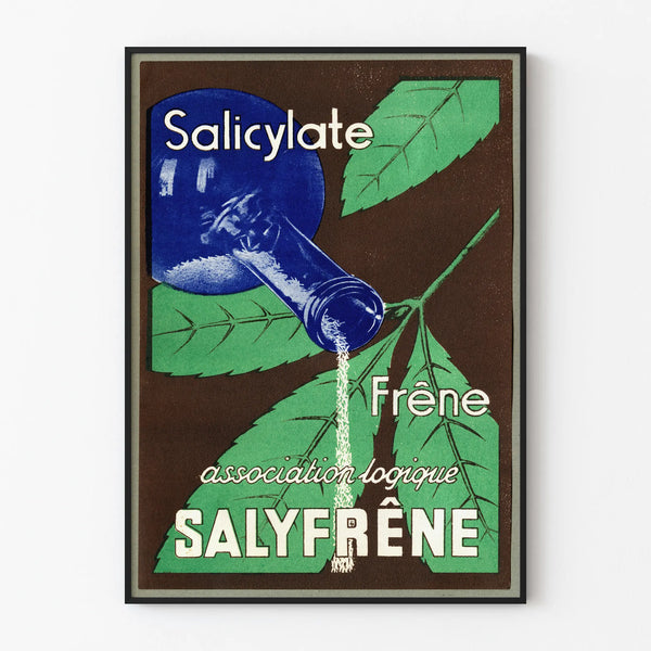 Vintage reklamposter för salicylat askträde väggdekoration