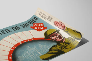 Vintageaffisch Salute the Soldier - Militär väggdekoration poster — vy av konstverket