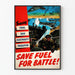 Vintage militär poster för bränsleeffektivitet i striden