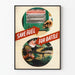 Vintage propagandaposter för militär "Spara bränsle till strid"