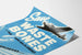 Vintageaffisch Save Waste Bones väggdekoration flygplan och ammunition