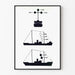 Dekorativ poster med sjövägsvarningsskyltar för maritim navigation