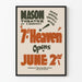 Vintageaffisch teater Mason 7th Heaven öppning juni