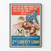 Vintageposter för 2:a Liberty Loan 1917 - Patriotisk väggdekoration