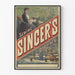 Vintage affisch med Singer symaskiner väggdekoration