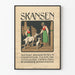 Vintageposter av Skansen friluftsmuseum i Sverige, dekorativ