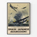 Vintage militärposter Smash japansk aggression - Historisk väggdekoration