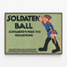 Vintage militär väggdekoration affisch Soldaten Ball 1912 — inramlat konstverk på väggen