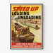 Vintageaffisch för snabbare lastning och lossning