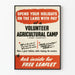 Vintageposter för volontär jordbruksläger väggdekoration