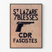 Stadsaffisch St Lazare 7 Skadade - Typografisk design och illustration av pistol