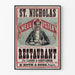 Vintageposter för väggdekoration St. Nicholas Shell Oysters Restaurang