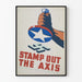 Vintage propagandaposter för militär kamp mot axeln