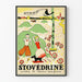 Vintage affisch Stovétrine dekor landsby och natur