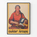 Vintageposter med kökstema, kvinna med socker och frukt