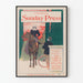 Vintageaffisch Philadelphia Sunday Press 1895 för väggdekoration