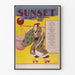 Vintageaffisch Solnedgångstidningen April 1903 Japanskt stil