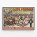 Vintageposter av John Robinson Circus - Föreställning i 3 ringar och 2 scener — inramlat konstverk på väggen