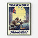 Vintageposter TEAMWORK Thanks Pal - Retro flygdekoration för väggar