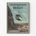Vintageposter av Béout-färjan i Lourdes - Retro väggdekoration