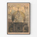 Vintageposter av Livets tempel, symbolisk väggdekoration