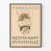 Vintageposter Terrasse Restaurant Kunsthalle - Klassisk väggdekoration