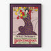 Vintage dekorativ poster Art Nouveau kvinna med bukett