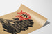 Vintage propagandaposter från Tyskland med röd banner och fallande man