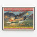 Vintageposter av Amerikas stora sjöstridsseger vid Santiago - Maritim väggdekoration — inramlat konstverk på väggen