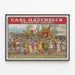 Vintageposter Carl Hagenbeck Greater Shows - Indiska kolonier i ceremoni — inramlat konstverk på väggen