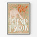 Vintageposter The Chap Book med blomsterillustration och kvinnosilhuett