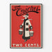 Vintageposter The Cricket Two Cents röd och svart