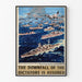 Vintage militärposter av allierat flottkonvoj i Medelhavet