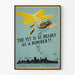 Vintageposter för hygieniskt skydd: Flugan farligare än en bombardier