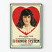 Vintageposter The Honor System kvinnoporträtt med rött hjärta