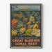 Vintageposter av Stora Barriärrevet med korallrev