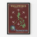 Vintageposter Filippinerna Philippine Air Lines Rutt av Orientstjärnan