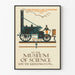 Vintageposter av Stephenson-raketen på Science Museum