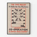 Väggposter 'The Two Mules' - La Fable de la Coopération