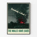 Vintage militärposter "The Walls Have Ears" - Retro väggdekoration Artem Legrand